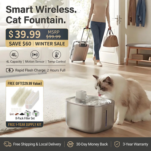 Cordless Pet Water Fountain – No Wires, Just Fresh Water and Peaceful Hydration