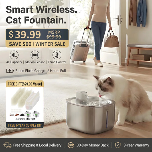 Cordless Pet Water Fountain – No Wires, Just Fresh Water and Peaceful Hydration