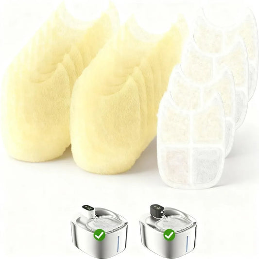 8-Pack Water Fountain Filters, 6-Layer with Pre-Filter Sponges
