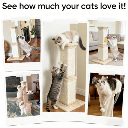 Cat Scratching Post, 32 Inch Cat Scratching Post for Large Cats, Scratching Posts for Indoor Cats Adults