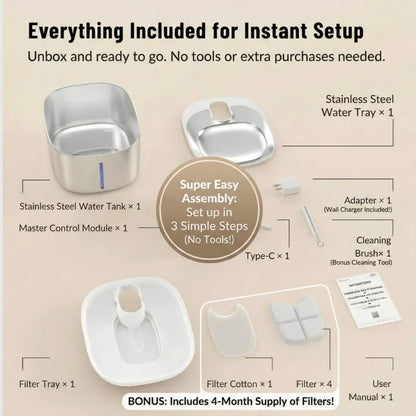 Cordless Pet Water Fountain – No Wires, Just Fresh Water and Peaceful Hydration